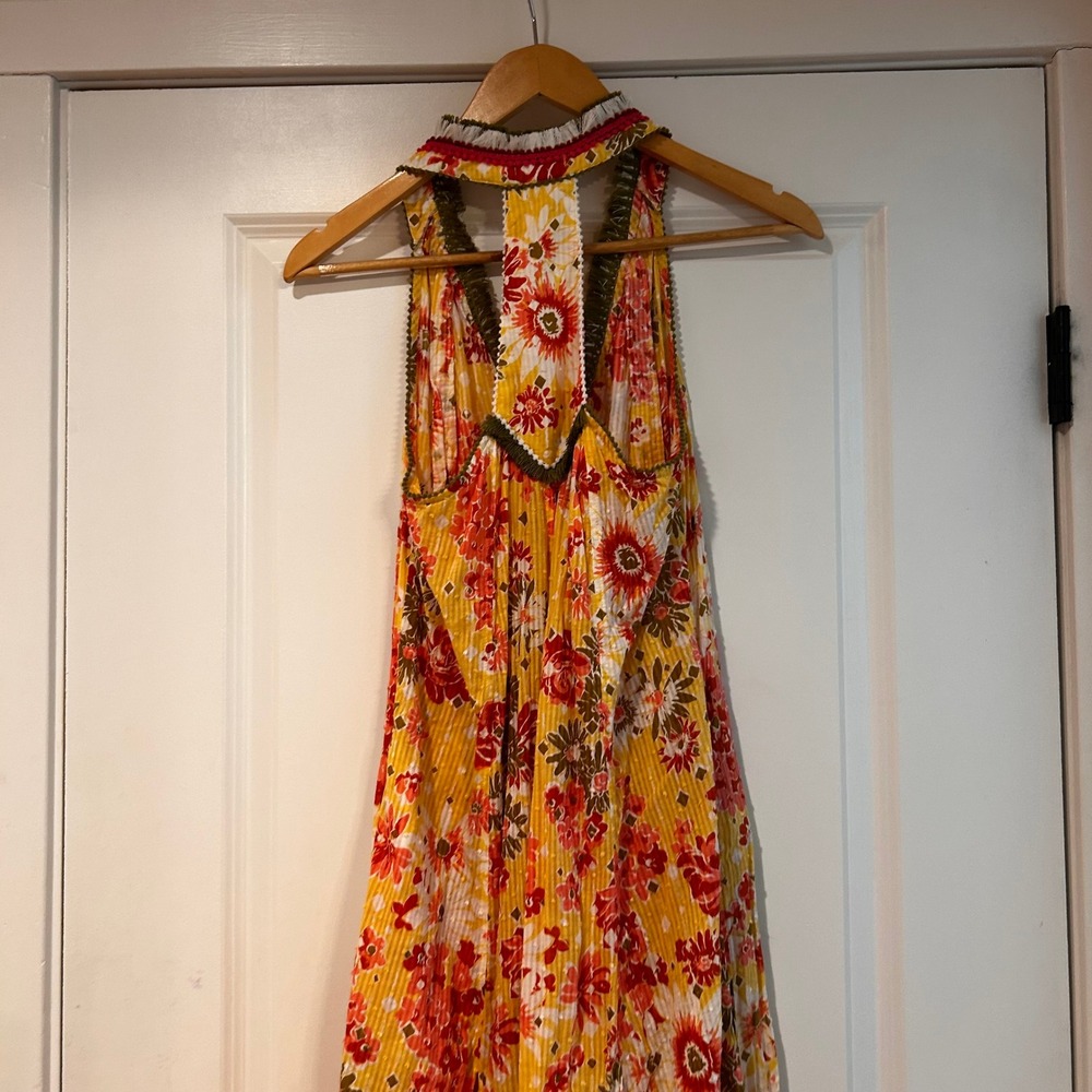 Poupette St Barth Floral Maxi Dress Fringe Women's XS Resortwear Vacation‎ Boho - Picture 9 of 14